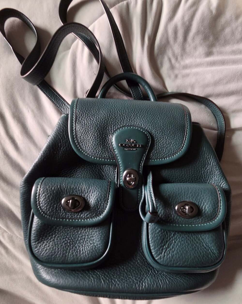 Coach Hadley Backpack Dark Teal Leather